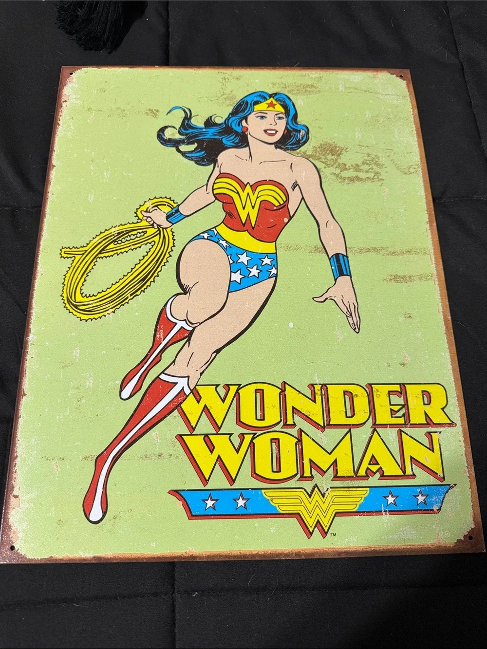 DC Comics Wonder Woman Vintage-Style Wall Art - Red, Blue, Yellow, White
